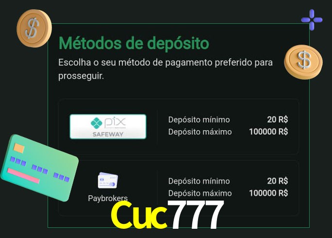 O cassino Cuc777 oferece uma grande variedade de métodos de pagamento